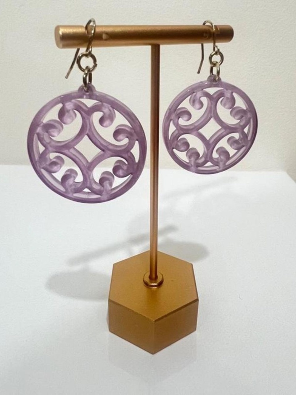 Earrings - Lavender Acrylic Lasercut Design